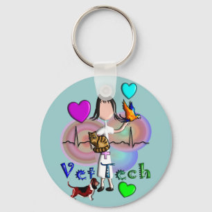 Vet Tech Gifts Unique Embossed Style Graphics Key Ring