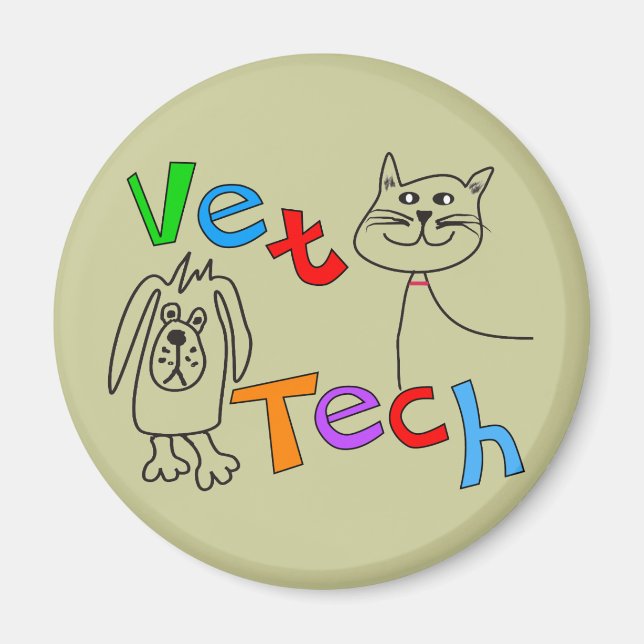 Vet Tech Gifts, Veterinary Technician Magnet (Front)
