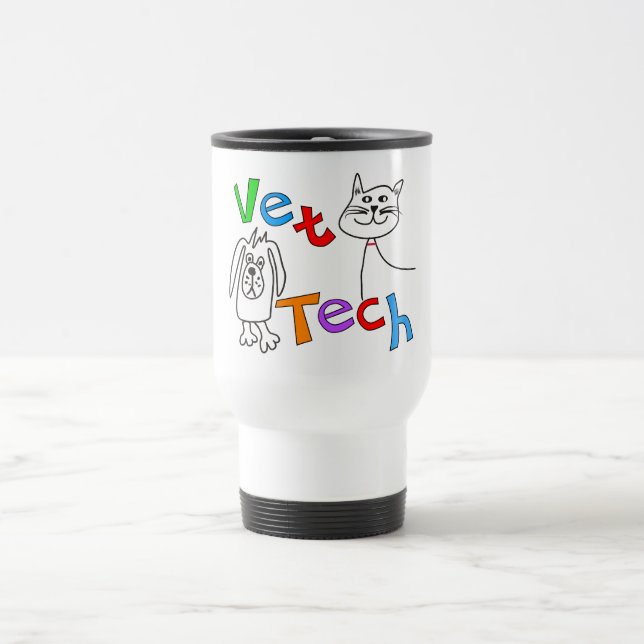Vet Tech Gifts, Veterinary Technician Travel Mug (Center)