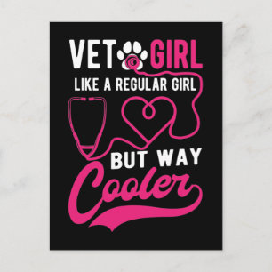 Vet Tech Girl Love Animals Female Veterinarian Postcard