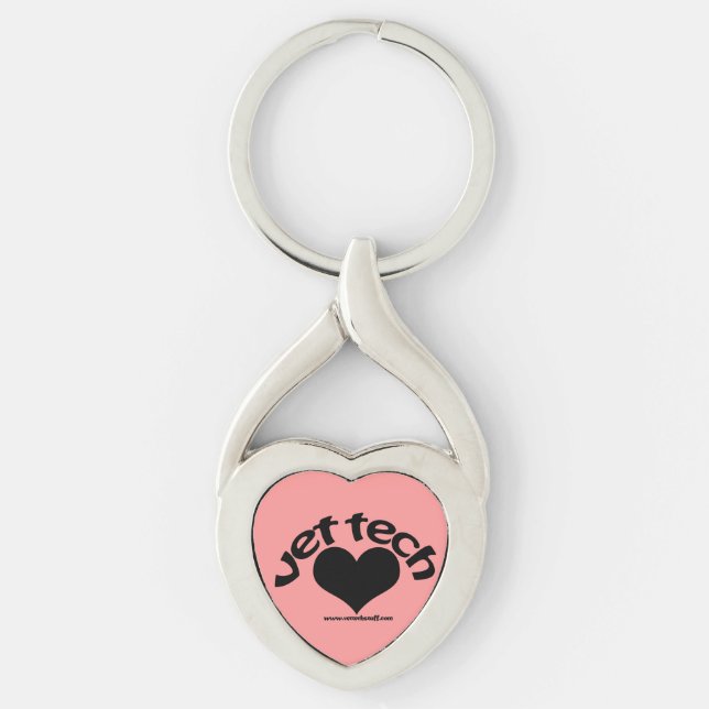 vet tech heart drop keychain (Front)