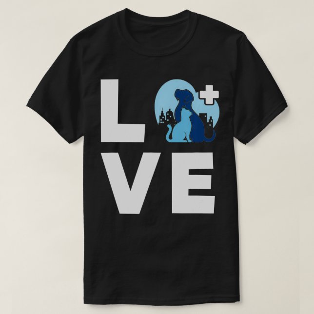 Vet Tech Love Animal Veterinary Veterinarian Techn T-Shirt (Design Front)