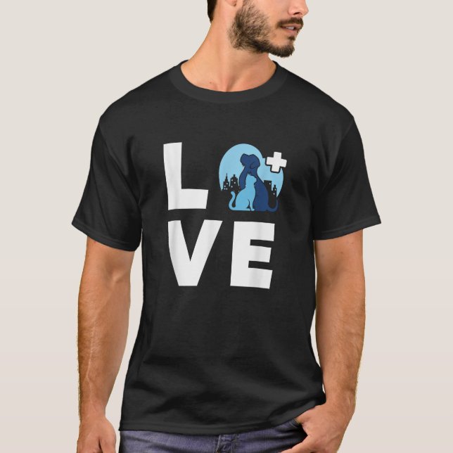 Vet Tech Love Animal Veterinary Veterinarian Techn T-Shirt (Front)