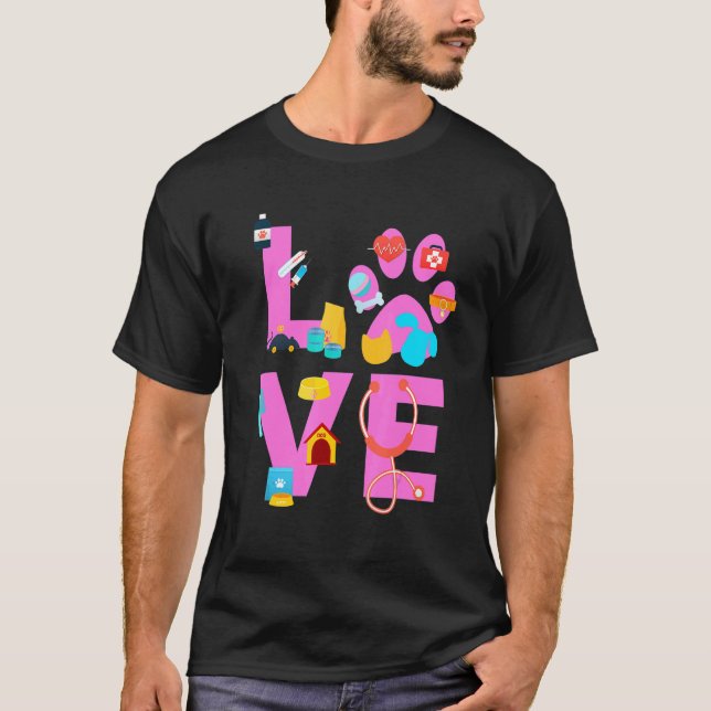 Vet Tech Love  Veterinary Technician 3 T-Shirt (Front)