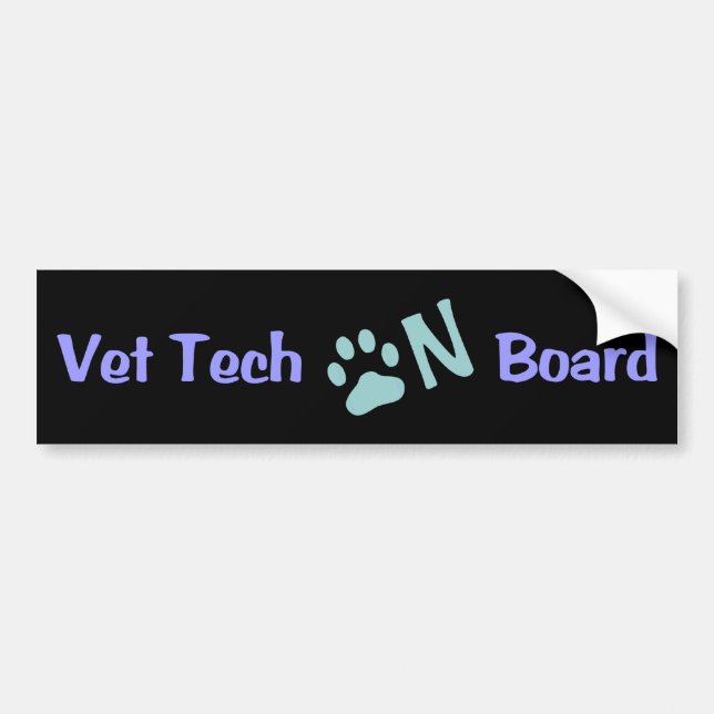 Vet Tech On Board #333 Bumper Sticker (Front)