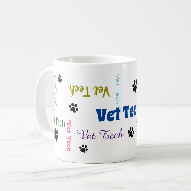 vet tech paper plate coffee mug (Front Left)