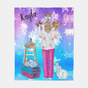 Vet Tech Personalized Cat, Dog, Bird, Bunny Fleece
