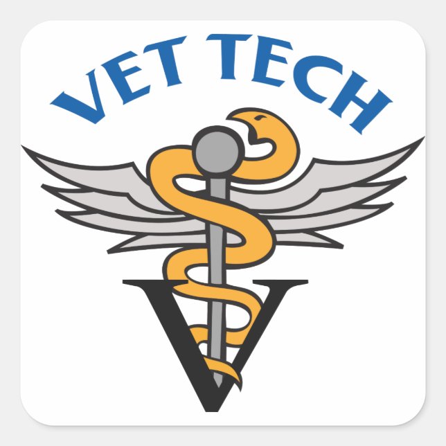 Vet Tech Square Sticker (Front)