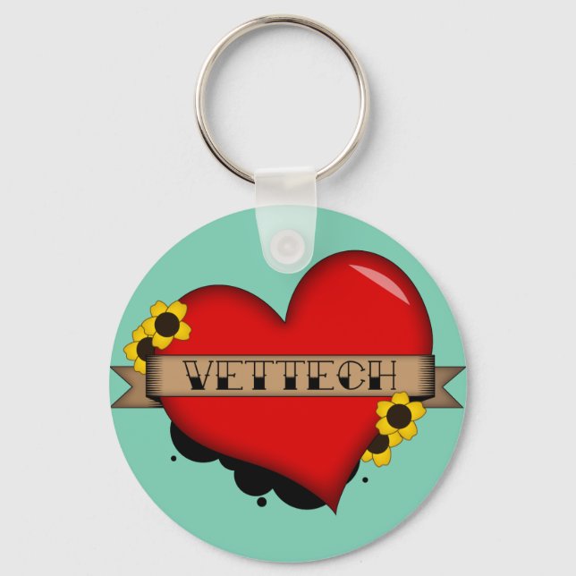 VET TECH TATTOO DESIGN KEY RING (Front)
