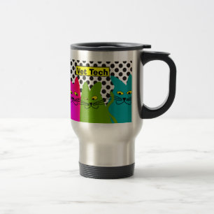Vet Tech Travel Mug Whimsical Cats