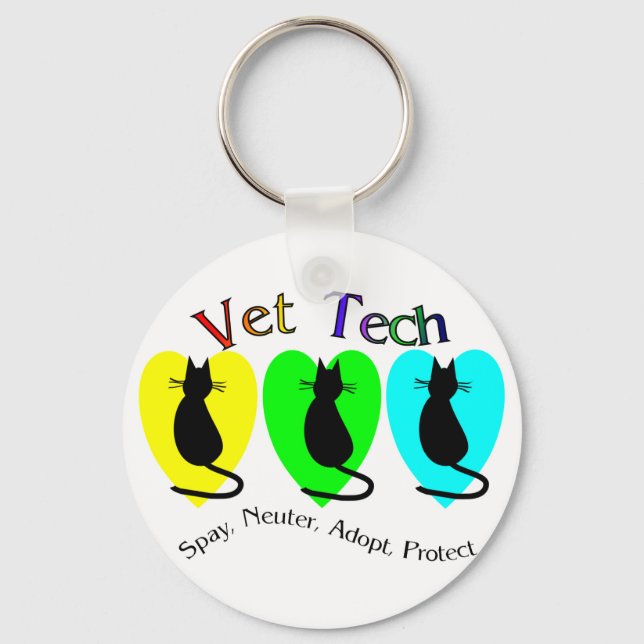 Vet Tech , Unique Gifts for Veterinary Staff Key Ring (Front)