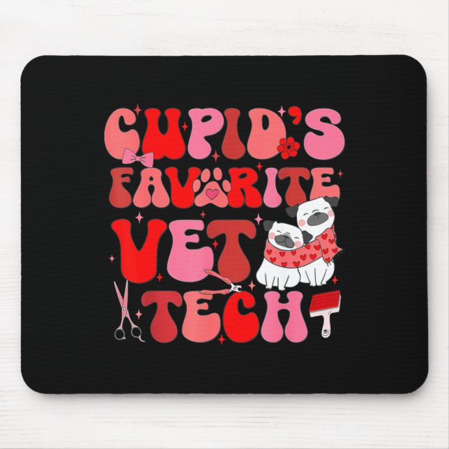 Vet Tech Valentines Day Veterinary Vet Student Vet Mouse Mat (Front)