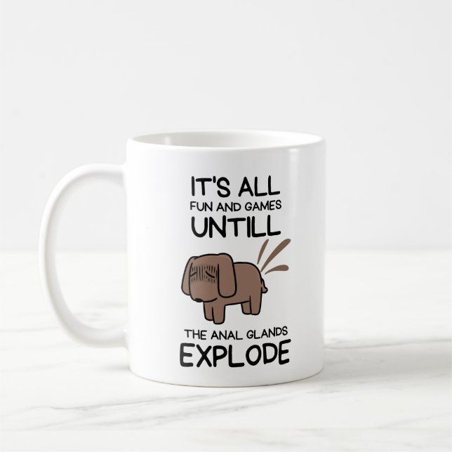 Vet Tech Veterinarian Anal Glands Explode Vet Tech Coffee Mug (Left)
