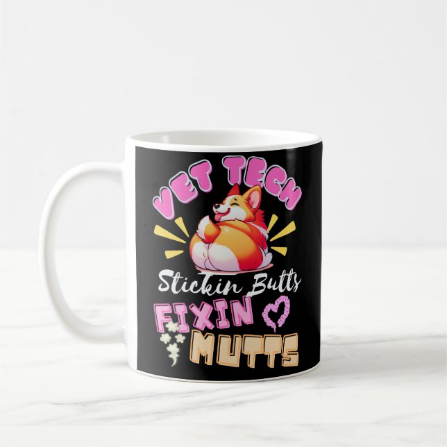 vet tech,veterinary technician,funny,nurse,cute  coffee mug (Left)
