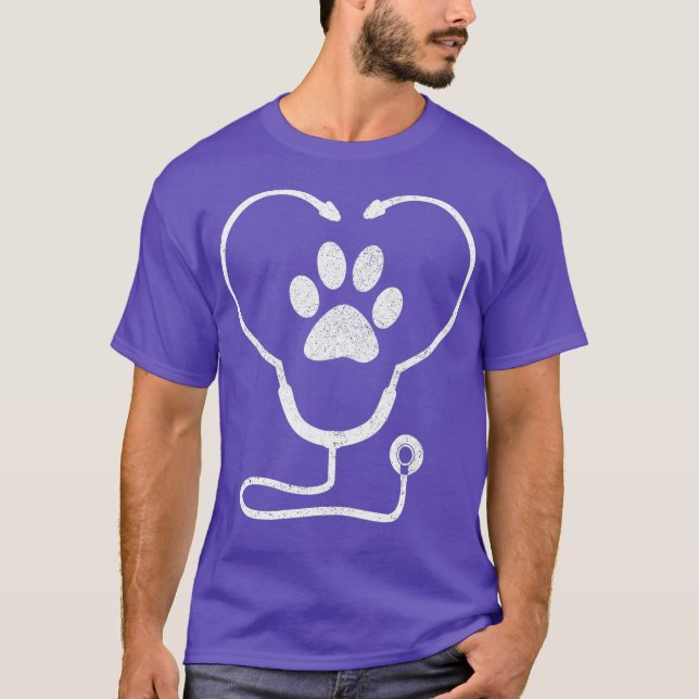 Vet Tech - Veterinary Technician Paw Cat Dog T-Shirt (Front)