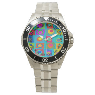 Vet Tech Watch Funky Abstract Design Blue