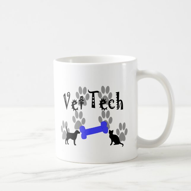 Vet TECH With Dog Bone Coffee Mug (Right)