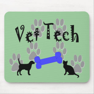 Vet TECH With Dog Bone Mouse Mat