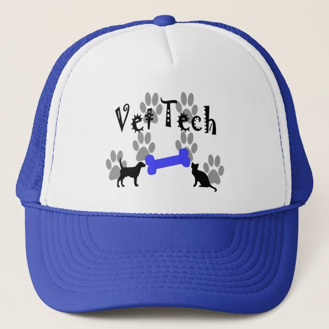 Vet TECH With Dog Bone Trucker Hat (Front)