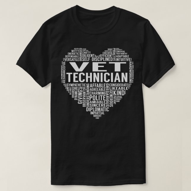 Vet Technician Heart T-Shirt (Design Front)