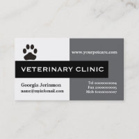 Vet/Veterinary Clinic, paw black grey eye-catching