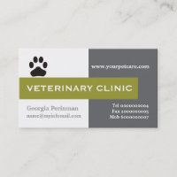 Vet/Veterinary Clinic paw olive green eye-catching
