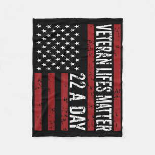 Veteran 22 Day Suicide Awareness Ptsd Veteran Live Fleece Blanket