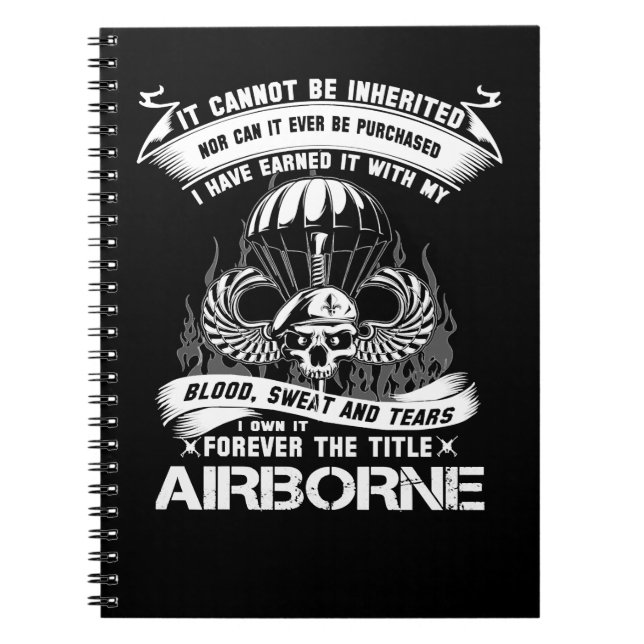 Veteran airborne infantry mum airborne jump wings  notebook (Front)