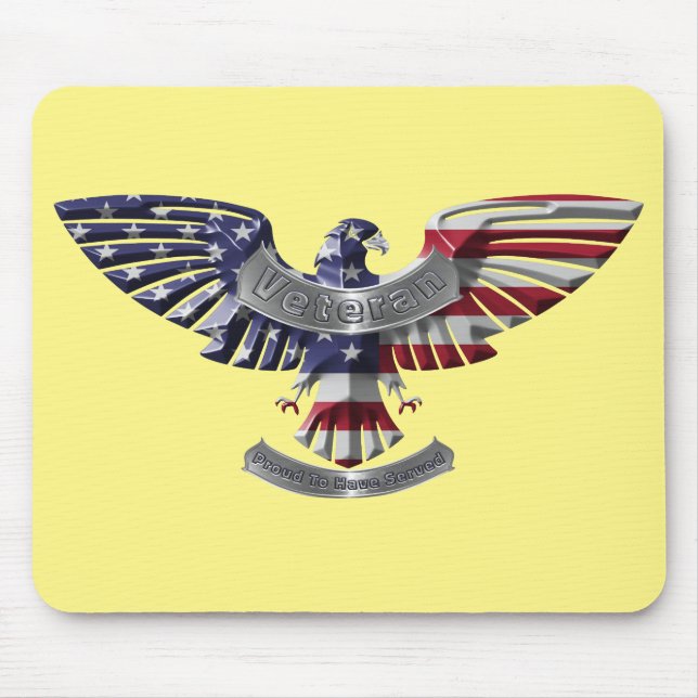 Veteran American Eagle “Proud To Have Served” Mouse Mat (Front)