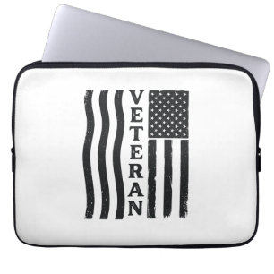 Veteran American Flag Vintage Vector Shirt Design_ Laptop Sleeve