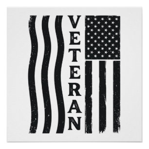 Veteran American Flag Vintage Vector Shirt Design_ Poster
