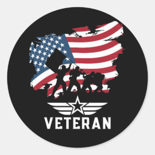 Veteran Army Classic Round Sticker