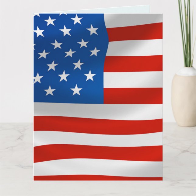 VETERAN BIRTHDAY USA FLAG PATRIOTIC BIRTHDAY CARDS (Front)