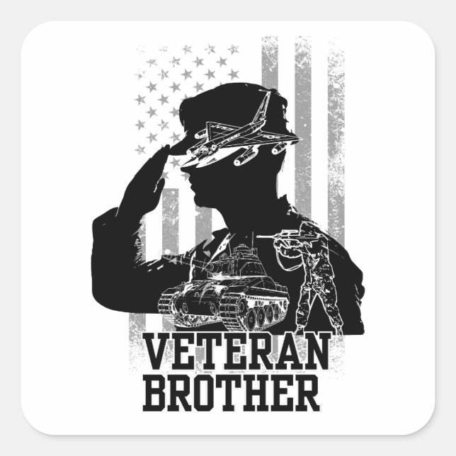 Veteran Brother Square Sticker (Front)