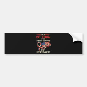 Veteran Cancer Survivor Don't Underestimate Me Bumper Sticker
