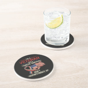 Veteran Cancer Survivor Don't Underestimate Me Coaster