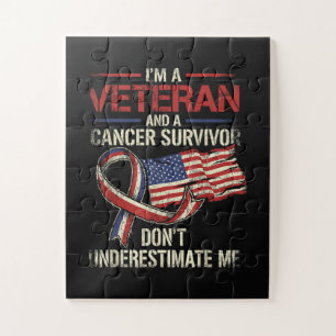 Veteran Cancer Survivor Don't Underestimate Me Jigsaw Puzzle