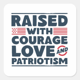 Veteran Child - Raised With Courage Square Sticker