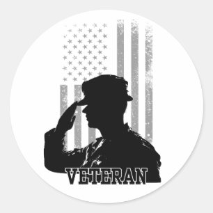 Veteran Classic Round Sticker