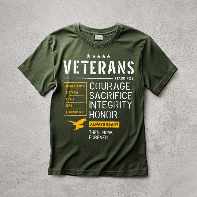 Veteran Courage Sacrifice Integrity Honour T-Shirt (Veteran Courage Sacrifice Integrity Honor T-Shirt)