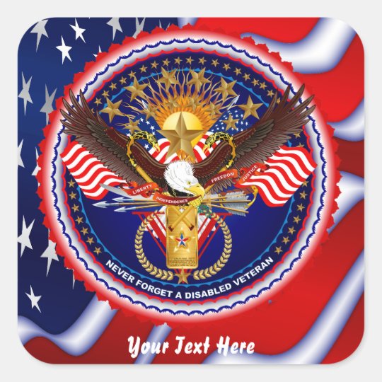 Veteran Customise Edit & Change background colour Square Sticker