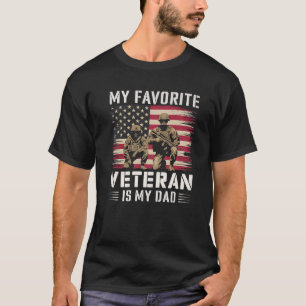 Veteran Dad American Flag Proud Military Child Gif T-Shirt