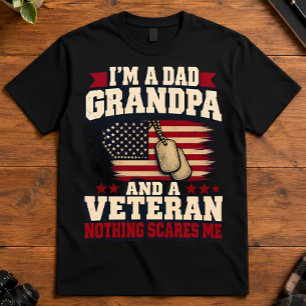 Veteran Dad Grandpa Im A Dad Grandpa Veteran Quote T-Shirt