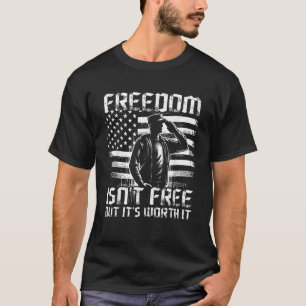 Veteran Dad Mum Grandpa American Flag USA Veterans T-Shirt