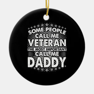 Veteran Daddy   Patriotic Military Tribute Ceramic Tree Decoration