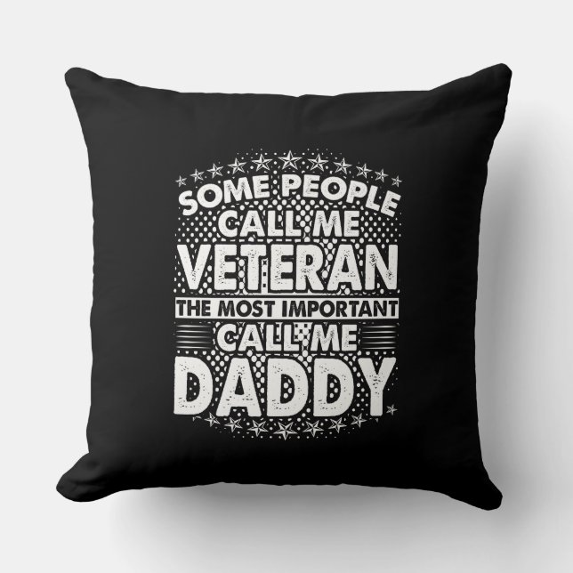 Veteran Daddy | Patriotic Military Tribute Cushion (Front)