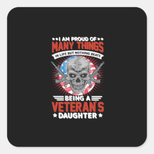 veteran daughter square sticker