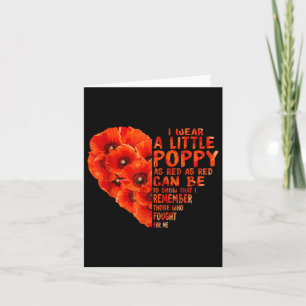 Veteran Day Lest We Forget Red Poppy Flower Usa Card