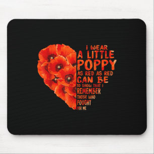 Veteran Day Lest We Forget Red Poppy Flower Usa Mouse Mat