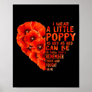 Veteran Day Lest We Forget Red Poppy Flower Usa Poster